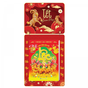 Lịch Bloc 2027 (30x40 cm) Tết Sum Vầy Trọn Bộ Đầu Treo Laminate