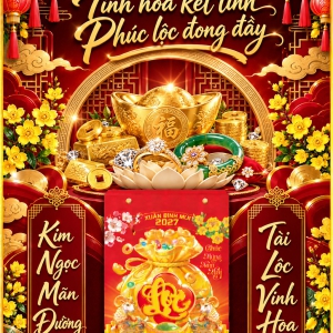 Lịch Độc Quyền Mẫu V&agrave;ng Bạc - Trang Sức - Lịch Treo Tường Laminate Tr&aacute;ng Gương 2027 (40x60 cm)