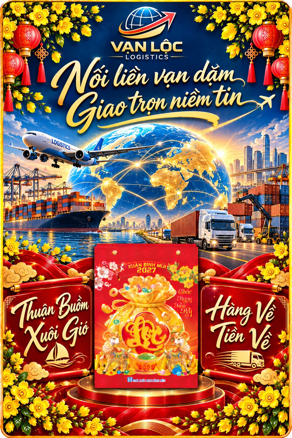 Lịch Độc Quyền Mẫu Logistics - Vận Tải - Lịch Treo Tường Laminate Tr&aacute;ng Gương 2027 (40x60 cm)